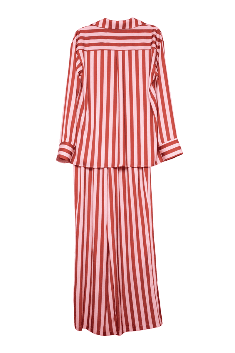 Blush Striped Satin Wholesale Women Matching Pajama Pants