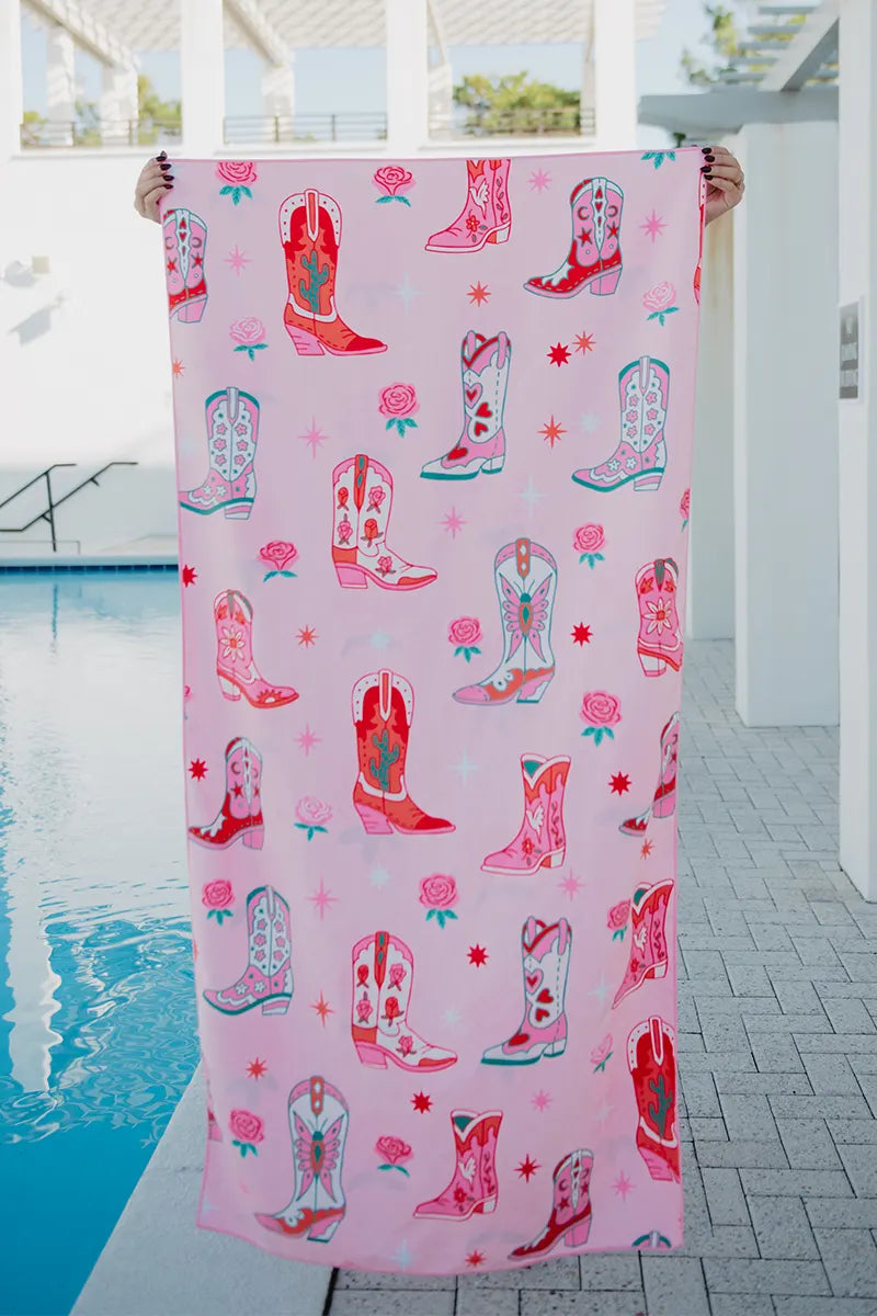 Boots and Flowers Wholesale Reversible Beach Towel