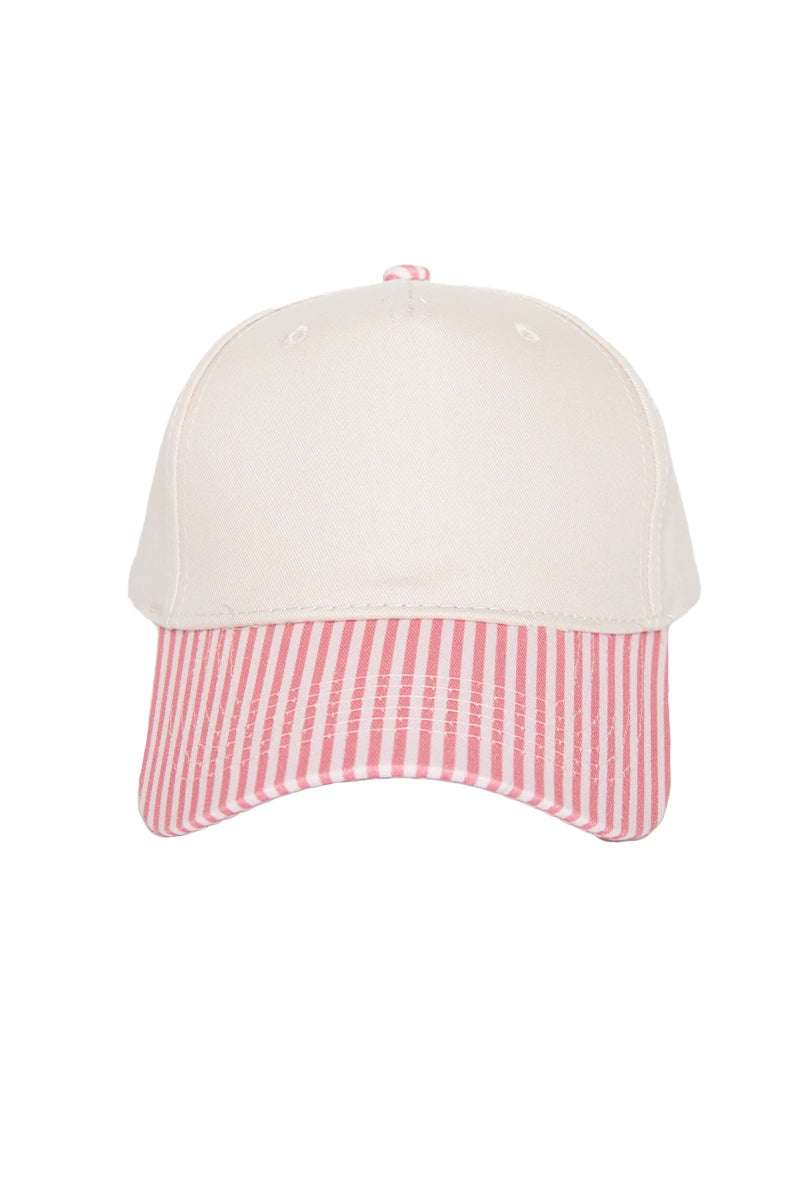 Pink and Light Pink Striped Blank Trucker Hat Wholesale