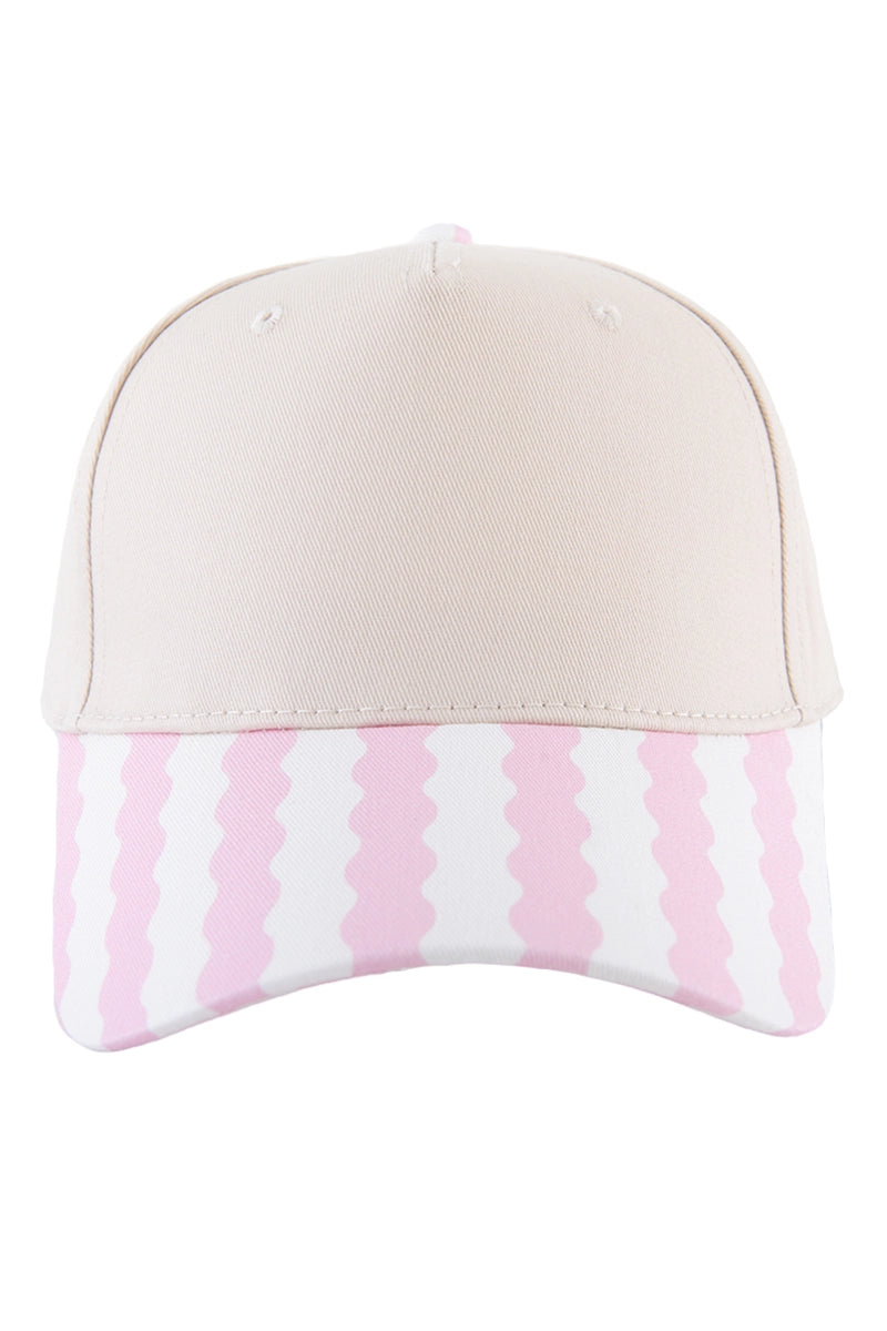 Light Pink Wave Scalloped Blank Vintage Hat