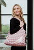 Mauve Rectangular Quilted Wholesale Puffer Tote