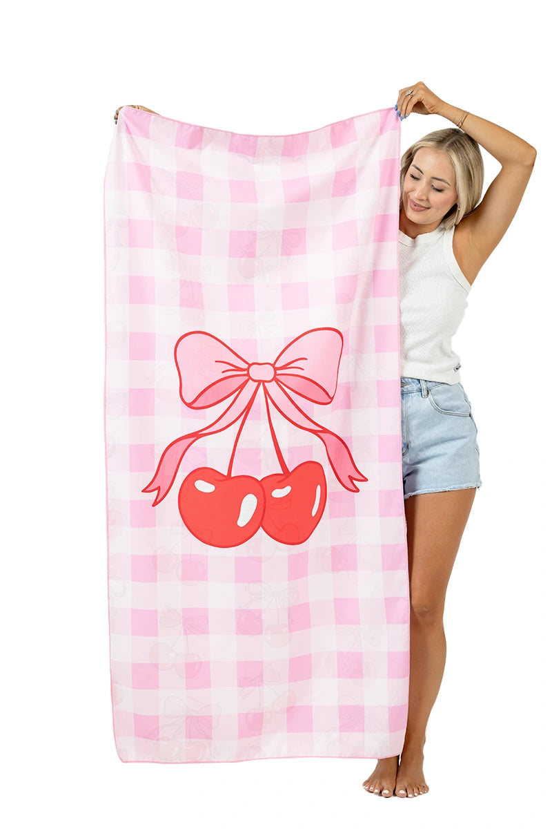 Cherry and Bow Wholesale Reversible Quick Dry Towel