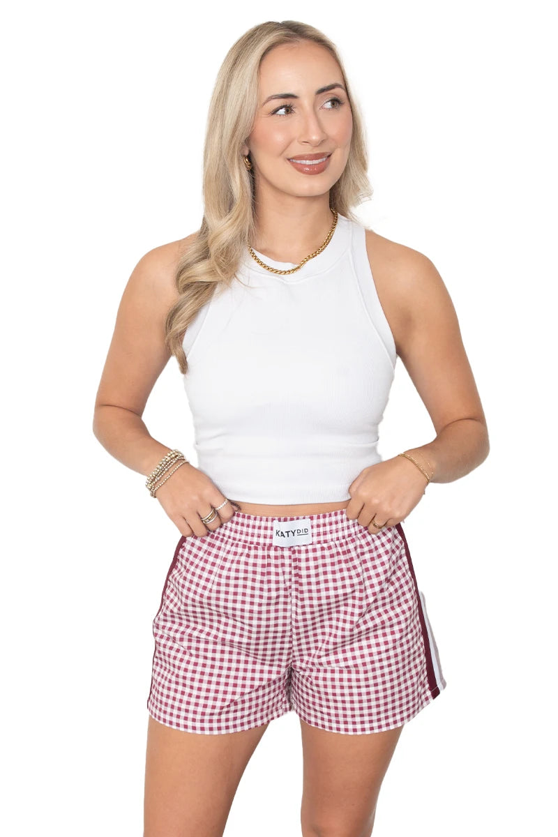 Maroon Wholesale Boxers Plaid