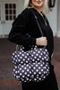 Black and White Polka Dot Wholesale Mini Puffer Tote
