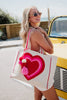 Beating Heart Chenille Wholesale Beach Tote Bag