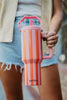 Cabana 38 Oz Wholesale Jug Tumbler (Pink and Orange Striped)