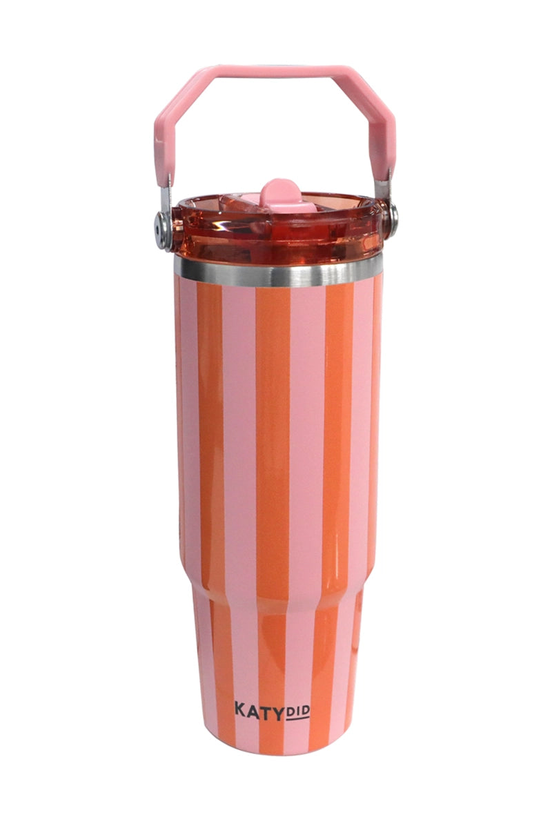 Pink and Orange Striped 30 Oz Wholesale Tumbler
