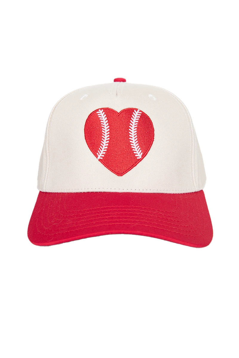 Red Baseball Heart Wholesale Classic Trucker Hats