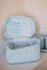Light Blue Plaid Wholesale Cosmetic Bag for Makeup