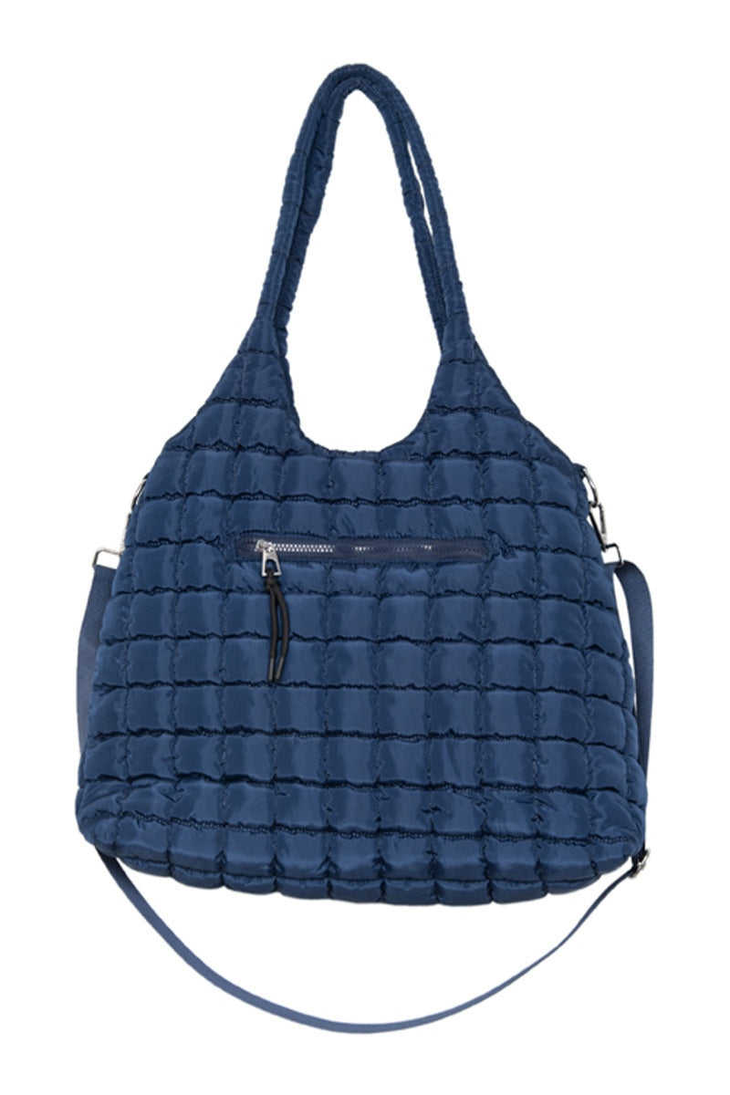 Navy Rectangular Wholesale Puffer Tote Bag