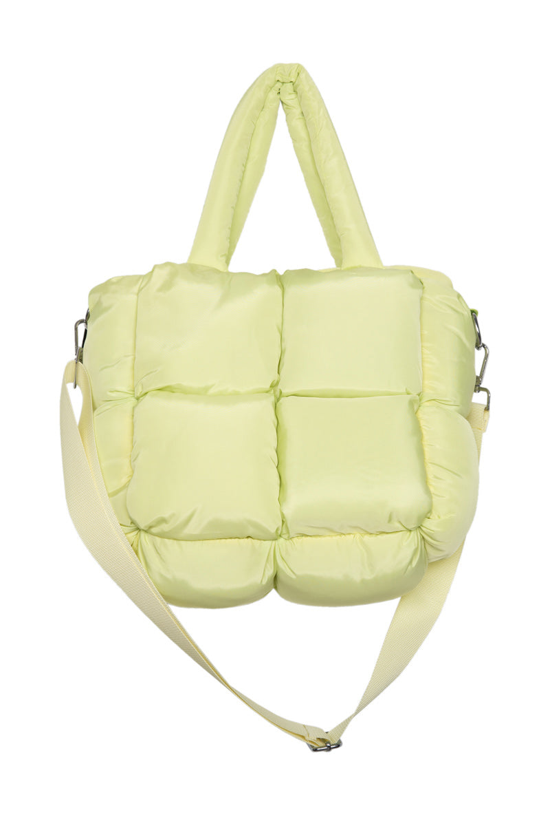 Lime Yellow Wholesale Mini Puffer Tote Bag