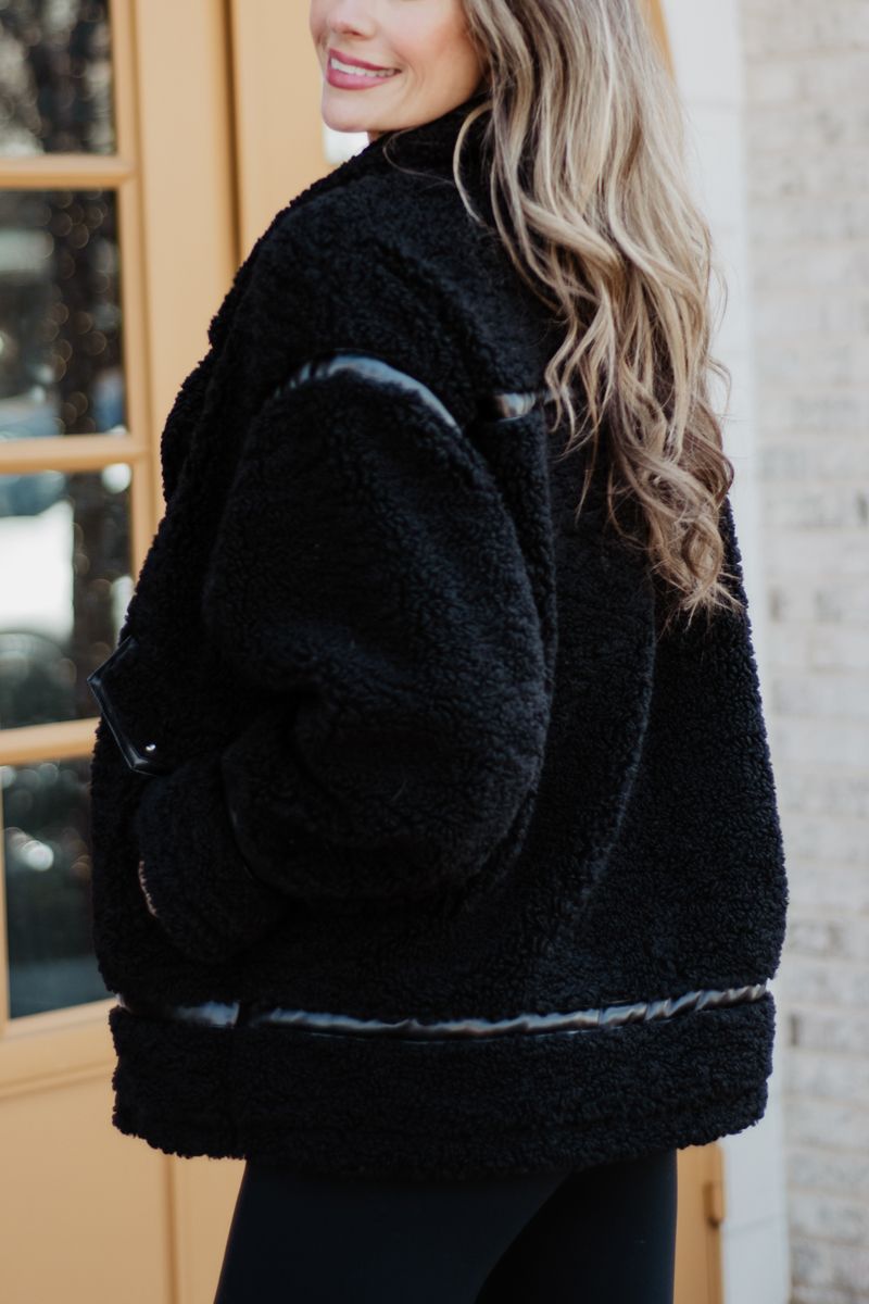 Black Sherpa Wholesale Jacket Women