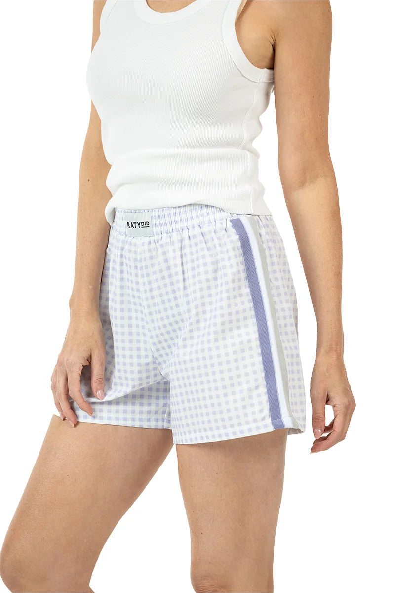 Light Purple Plaid Boxers Female Wholesale