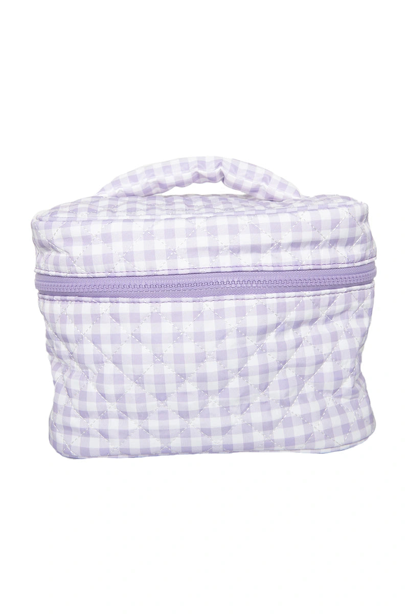 Light Purple Plaid Wholesale Cosmetic Bag