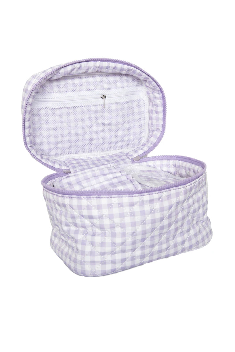 Light Purple Plaid Wholesale Cosmetic Bag