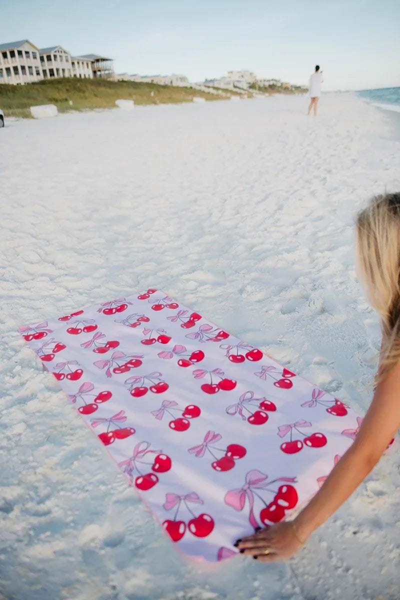 Cherry and Bow Wholesale Reversible Quick Dry Towel