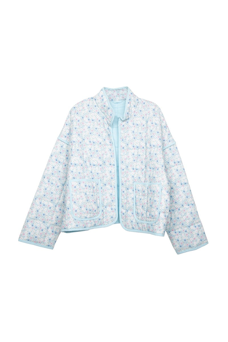 Light Blue Dainty Floral Wholesale Jacket for Women