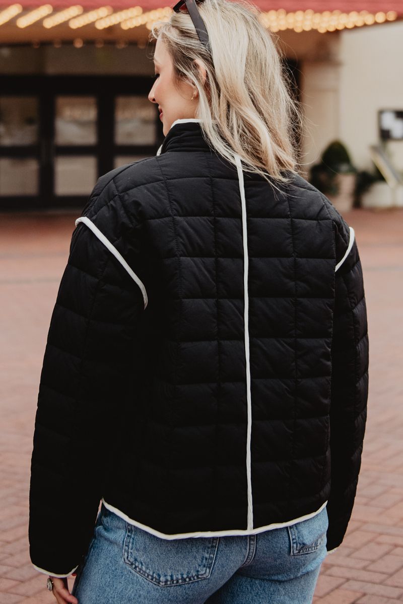 Black Wholesale Women's Quilted Jacket