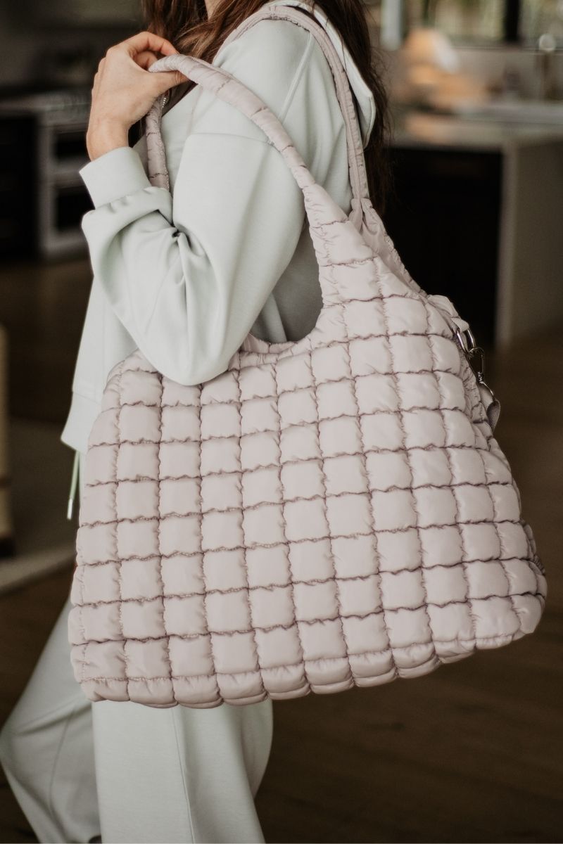 Sand Rectangular Wholesale Puffer Bag