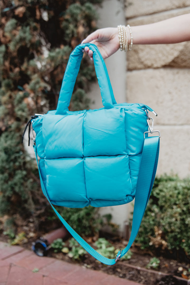 Blue Mini Puffer Tote Bag Wholesale