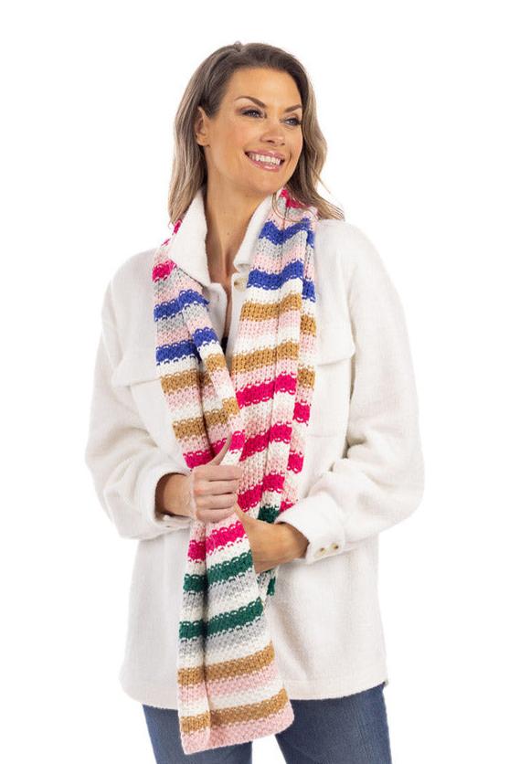 Rainbow Stripes Wholesale Crochet Scarf for Women