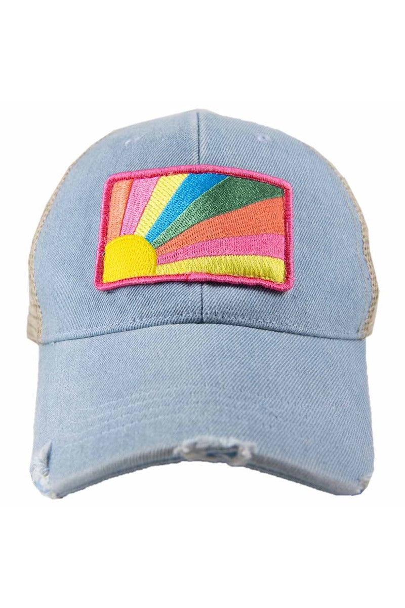 Bursting Sunshine Patch Wholesale Denim Trucker Hat