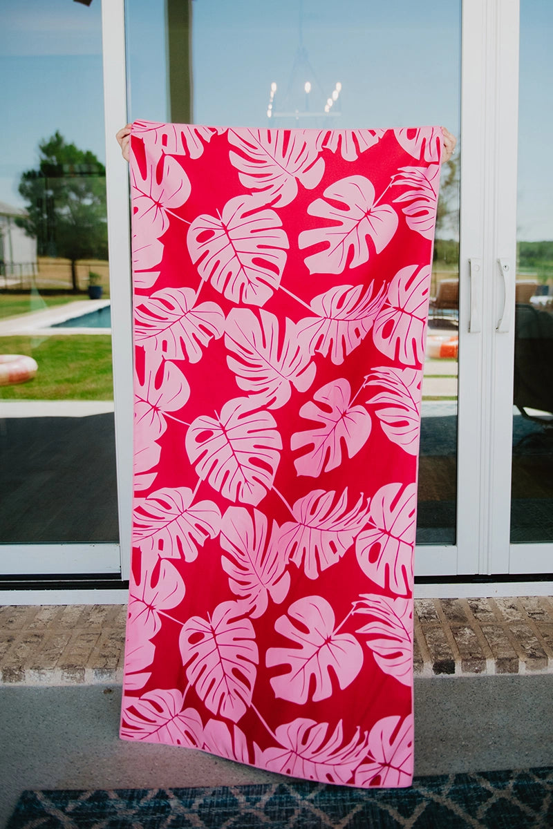 VACAY Stripes Leaves Wholesale Microfiber Towel