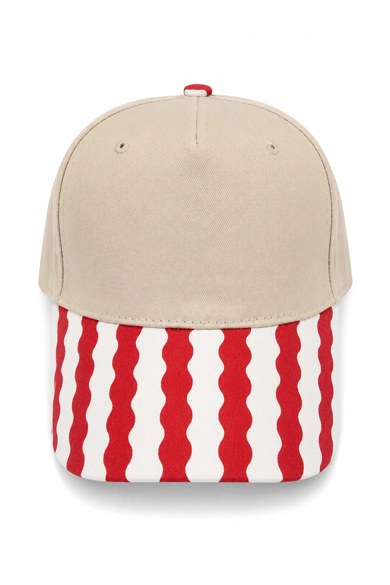 Red Wave Blank Two-Tone Wholesale Hat