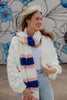 Pink Blue Stripes Wholesale Crochet Knit Scarf