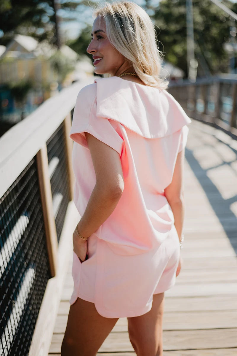 Peach Wholesale Scuba Pullover Set