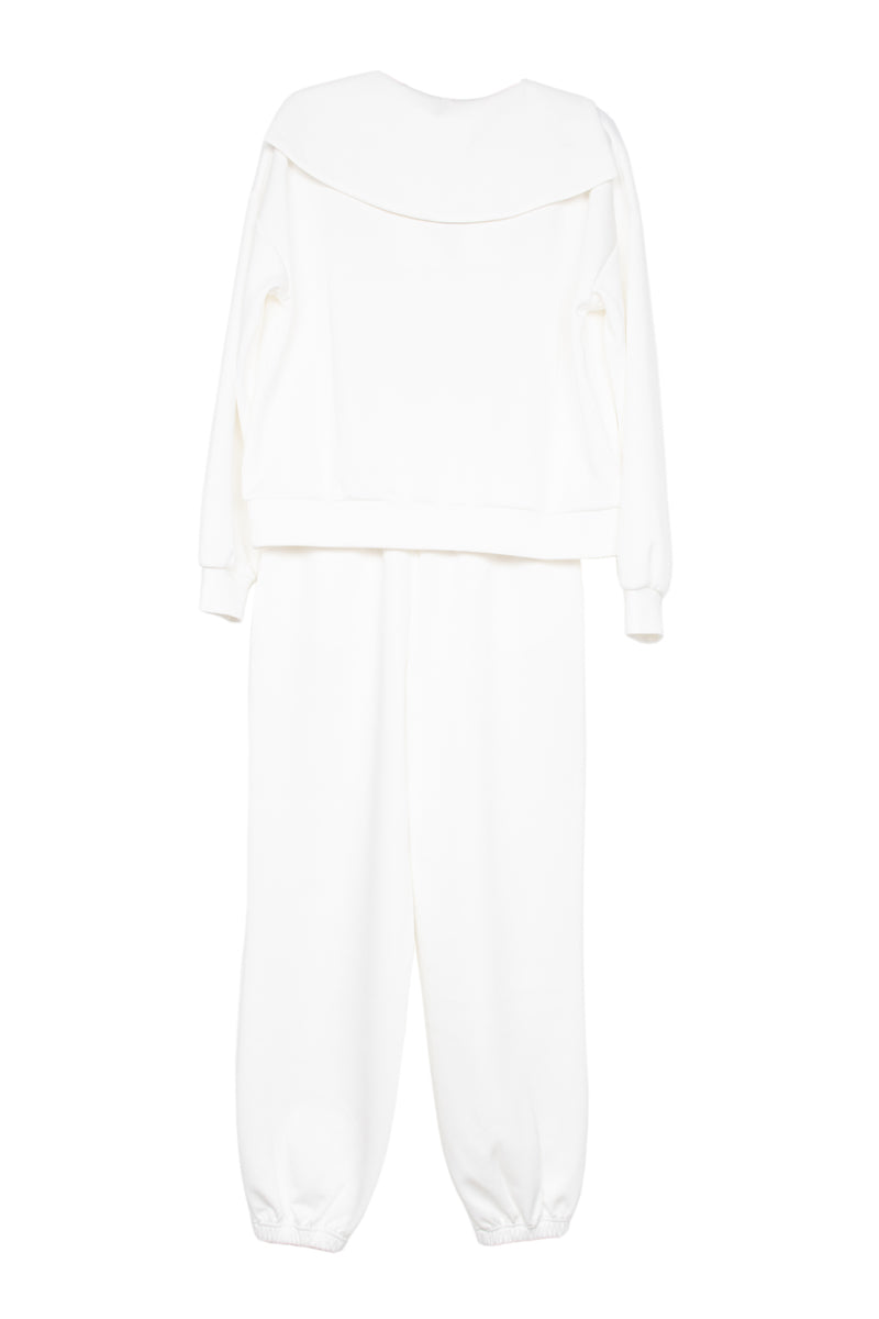 White Wholesale Scuba Pants 2 Piece Set