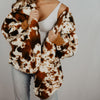 Brown Cow Print Lightweight Wholesale BODY WRAP w/ Hoodie & Pockets