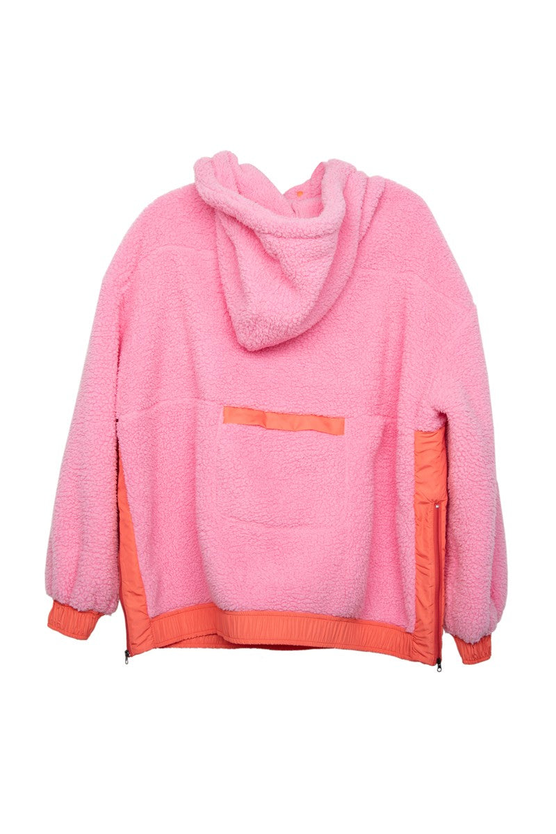 Pink Wholesale Two-Toned Sherpa Fleece Pullover