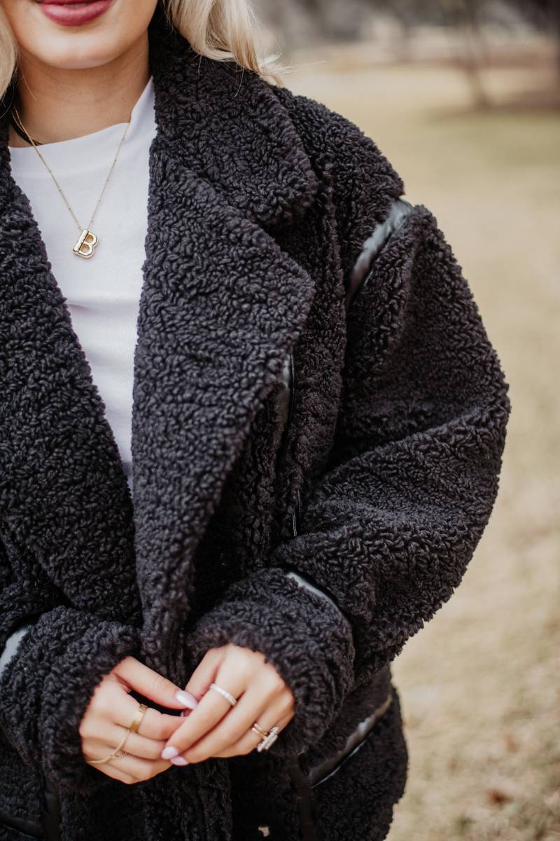 Black Sherpa Wholesale Jacket Women