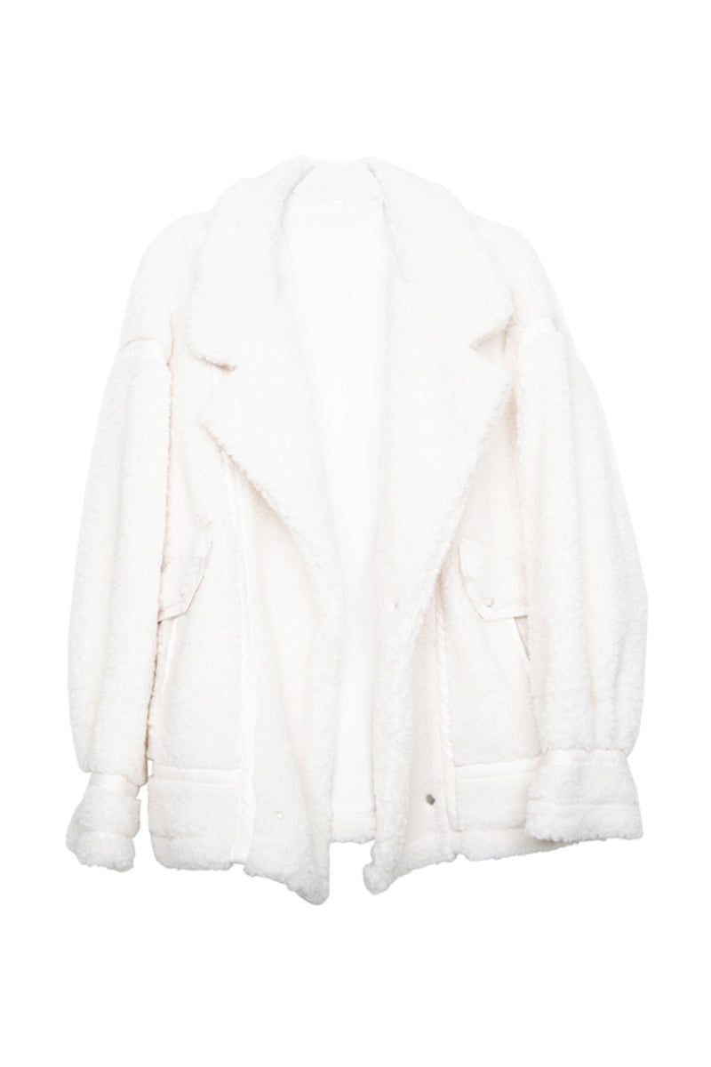 White Wholesale Ladies Teddy Jacket