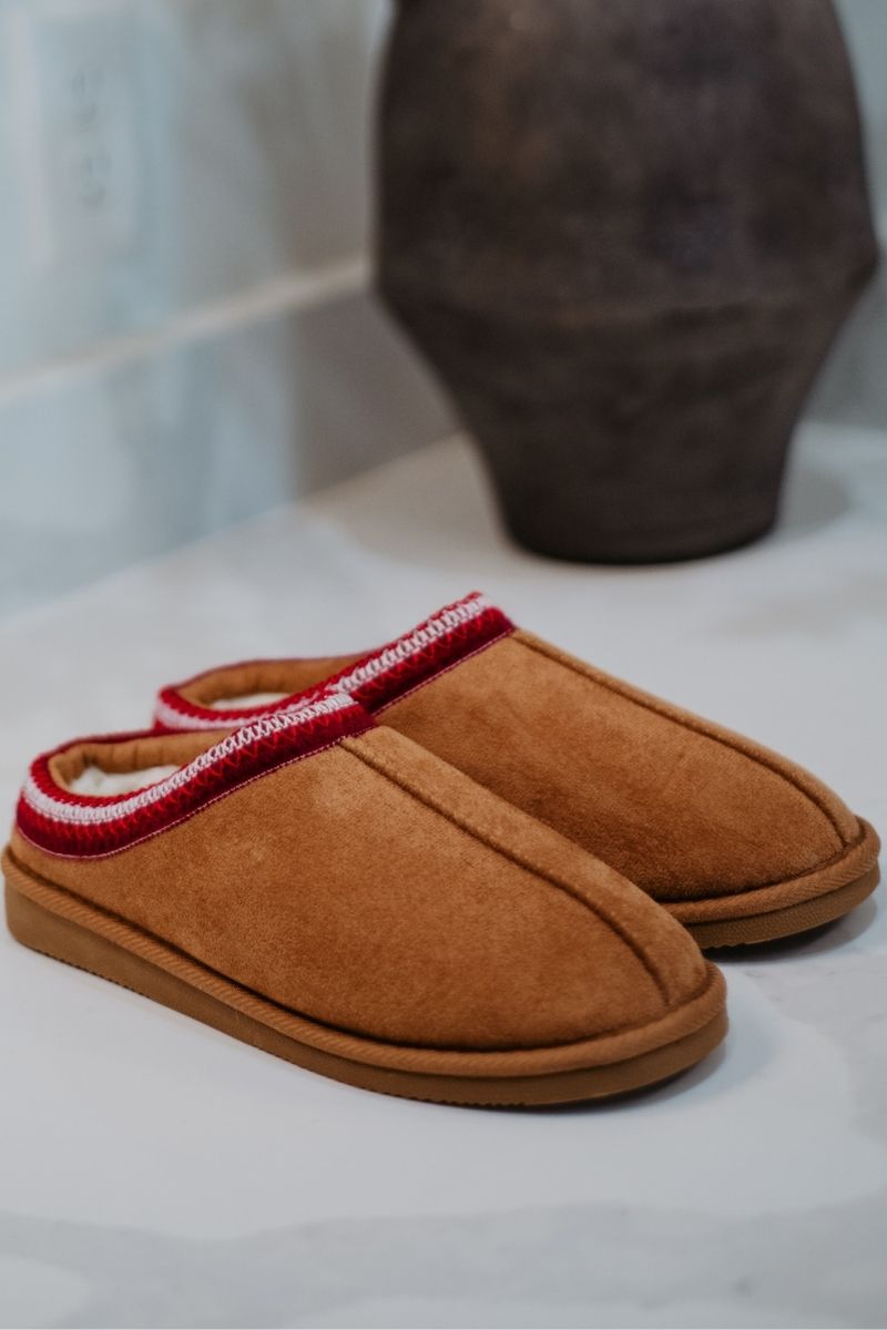 Chestnut Embroidered Wholesale Women's Slippers