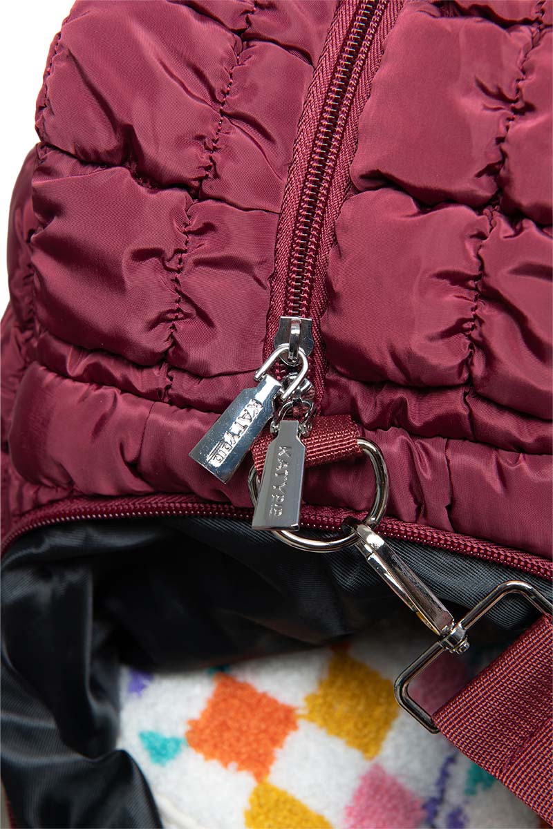 Wine Quilted Duffel Wholesale Weekender