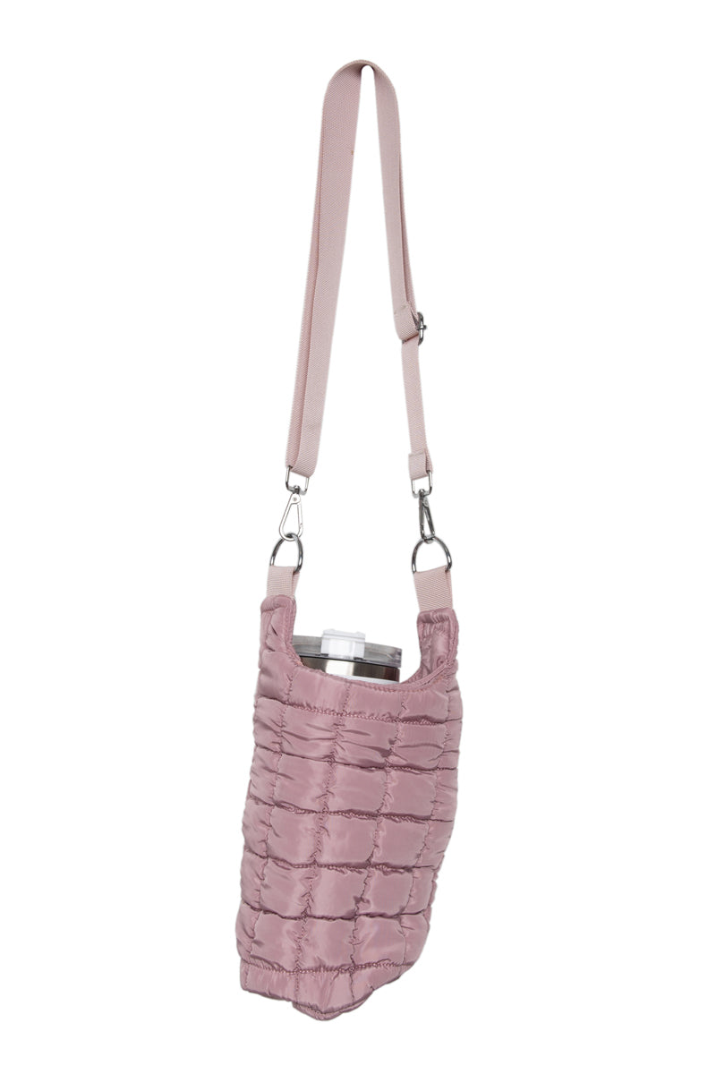 Mauve Puffer Wholesale Water Bottle Carrier Bag