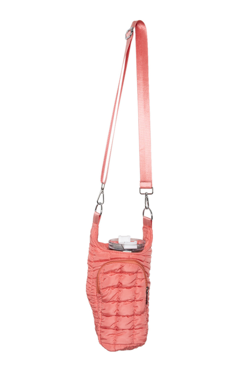 Coral Quilted Water Bottle Wholesale Sling Bag
