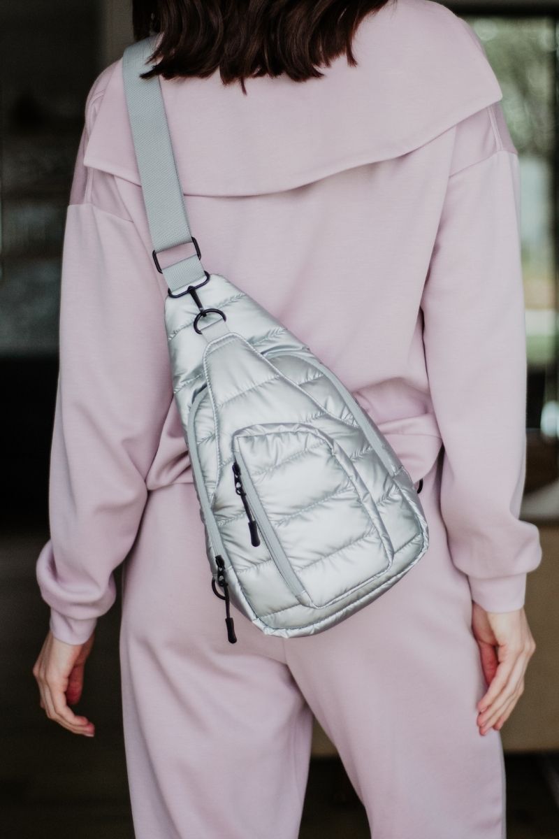 Silver Crossbody Wholesale Metallic Sling Bag