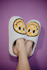 Yellow Checkered Happy Face Wholesale Slippers