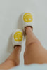 Daisy Eye Happy Face Wholesale Sherpa Slippers