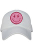 Hot Pink Lightning Happy Face Wholesale Foam Trucker Hat