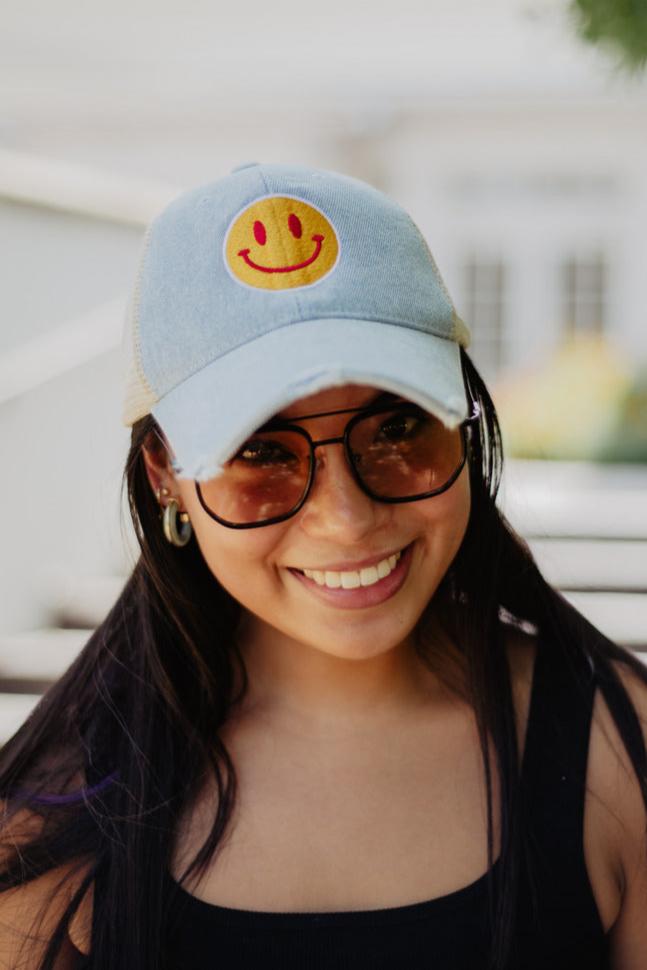 Red/Yellow Happy Face Wholesale Cute Trucker Hat