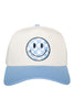 Light Blue Checkered Happy Face Wholesale Vintage Hat