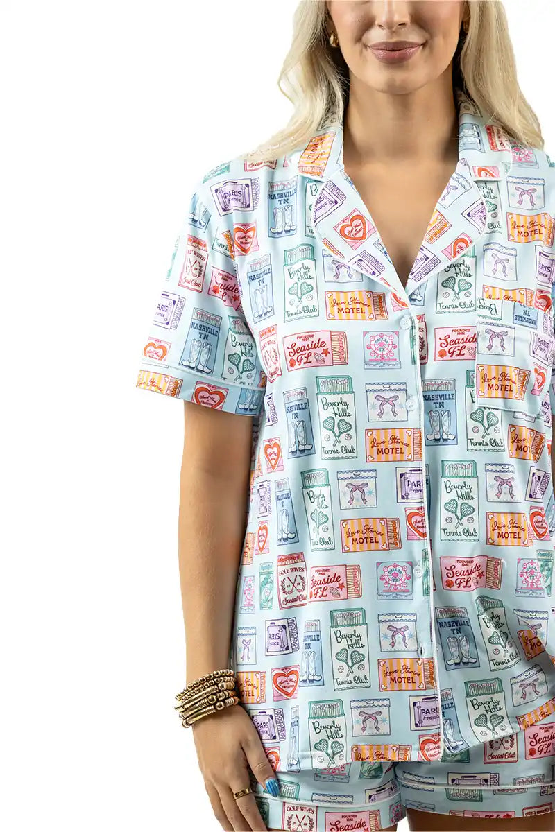 Traveling Matchbook Wholesale Pajama Shorts