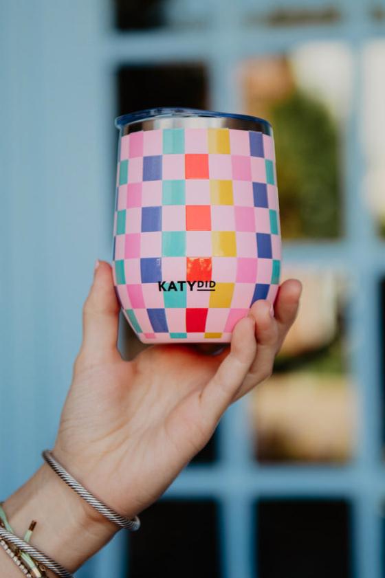Multicolored Checkered Wholesale Stainless Steel WINE TUMBLER