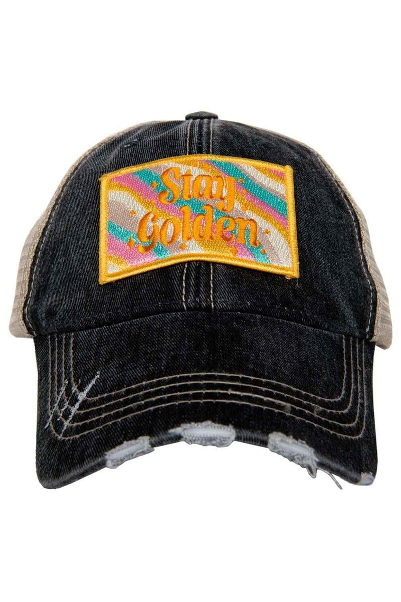 Stay Golden Black Wholesale Patch Foam Hats