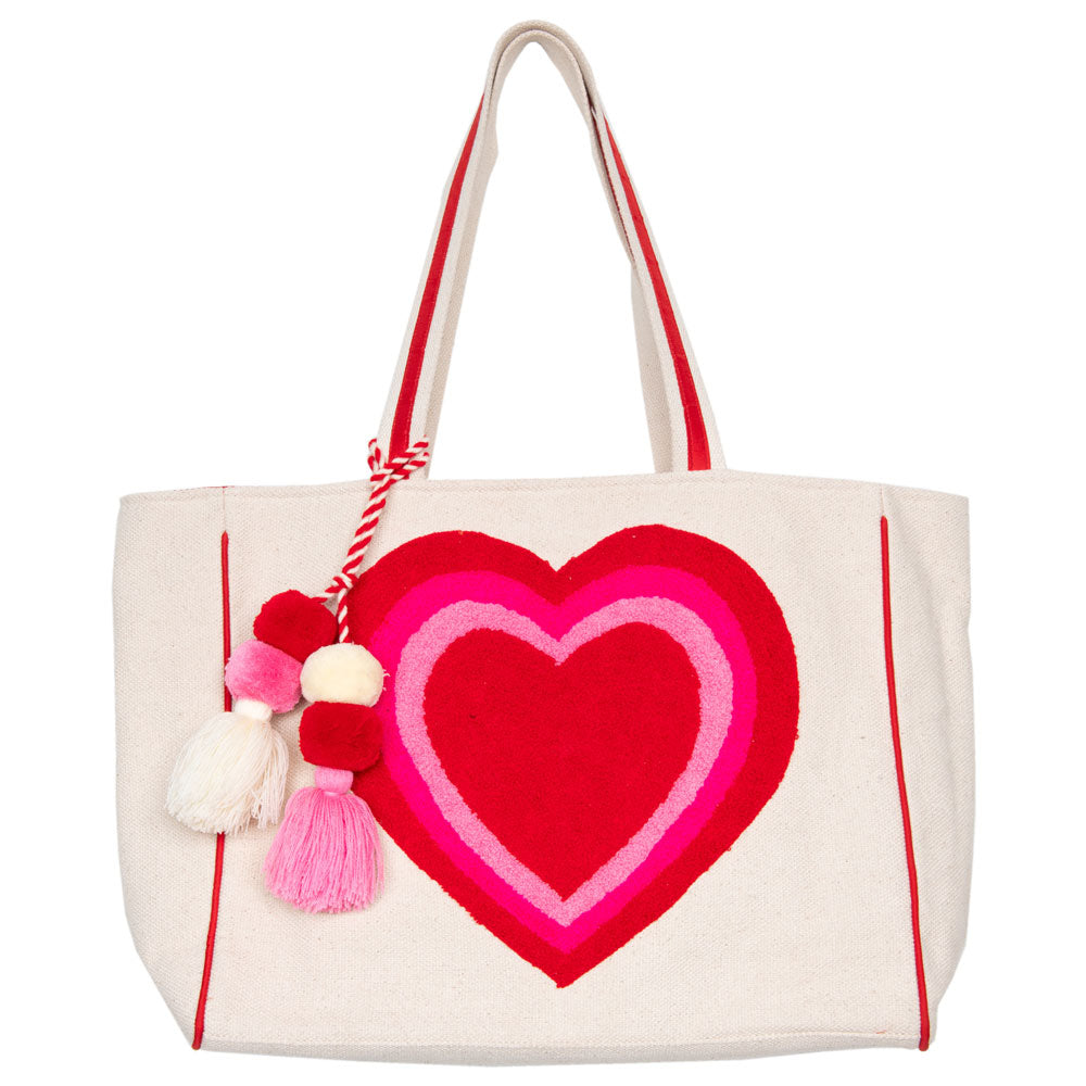 Beating Heart Chenille Wholesale Beach Tote Bag