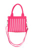 Hot Pink Striped Wholesale Structured Mini Tote